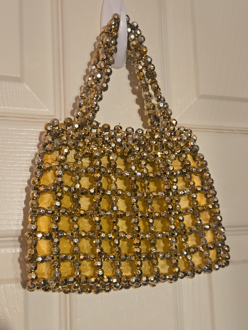 Vintage Gold Beaded Evening Handbag - Made in Italy.